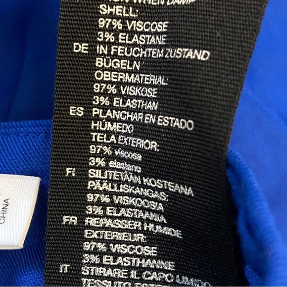 & Other Stories Electric Blue Skort Culottes Flowy Size 4 Knee Length Zip Crop - Picture 10 of 10